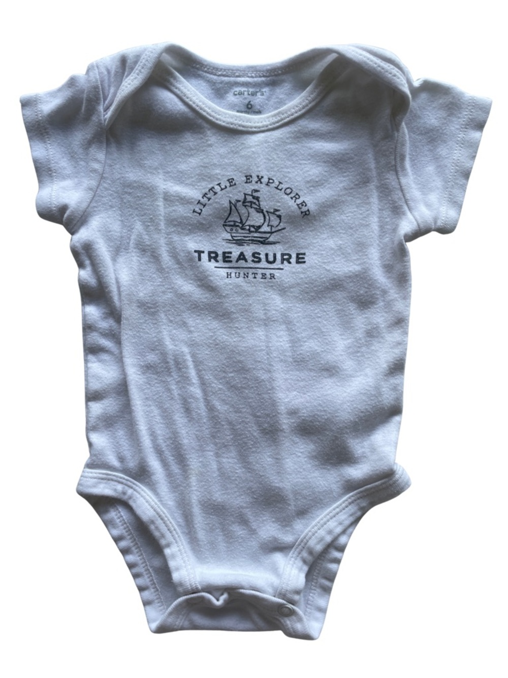 Carter's White Baby Onesie with Nautical 'Treasure Hunter' Graphic